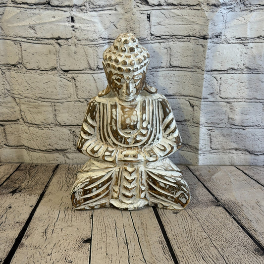 30cm Brown Meditating Buddha Ornament Sculpture Statue Buddhas Hand Carved Wood0