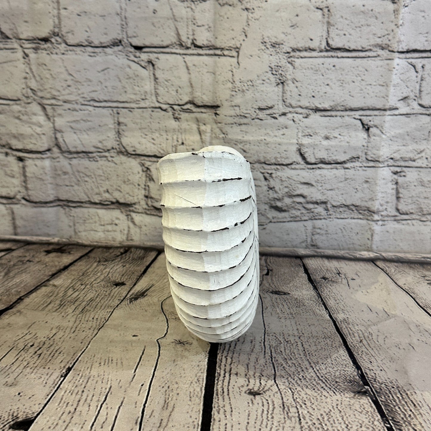 25cm White Shabby Nautilus Shell Ornament Decor Carved Light Wood Parcel Figure5