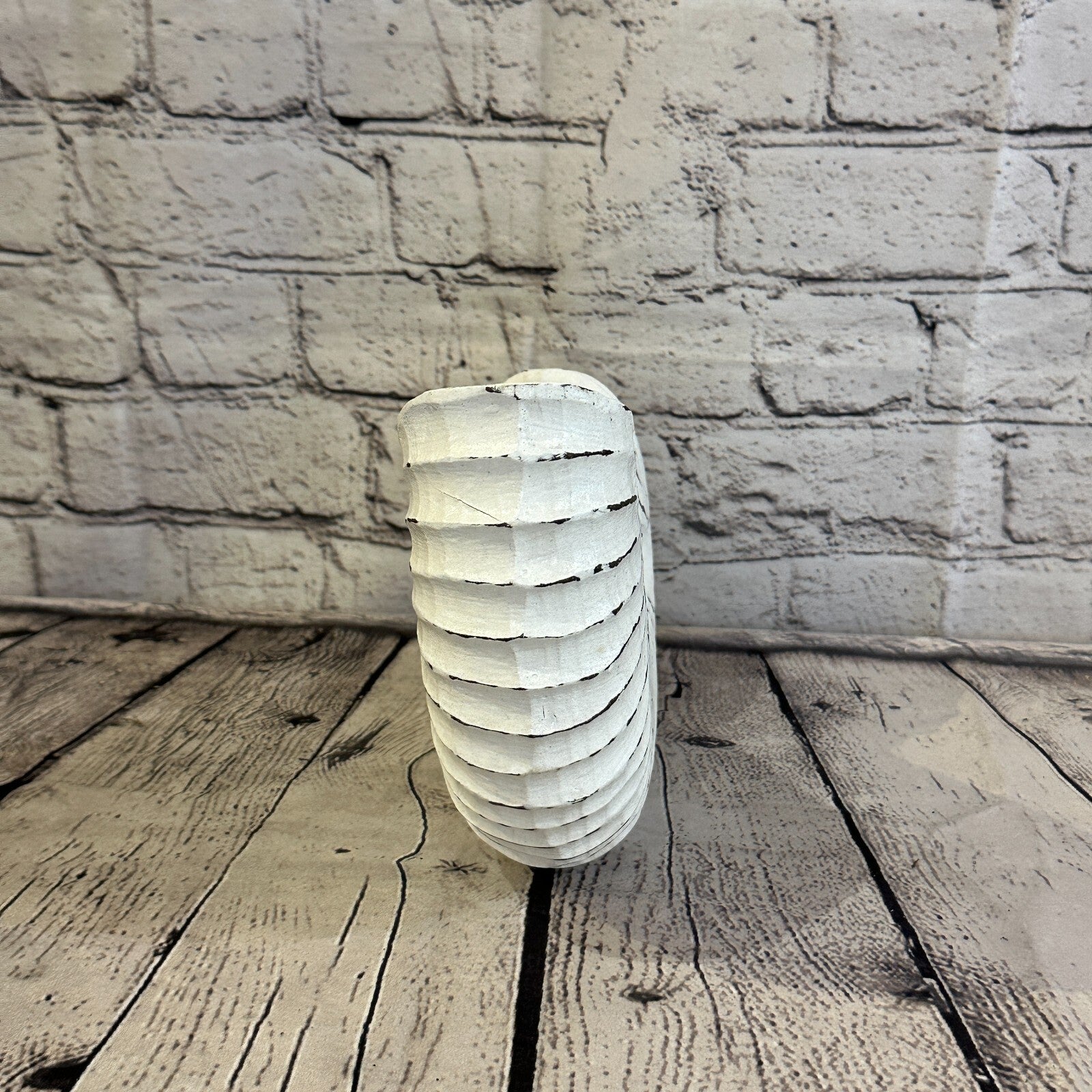 25cm White Shabby Nautilus Shell Ornament Decor Carved Light Wood Parcel Figure5