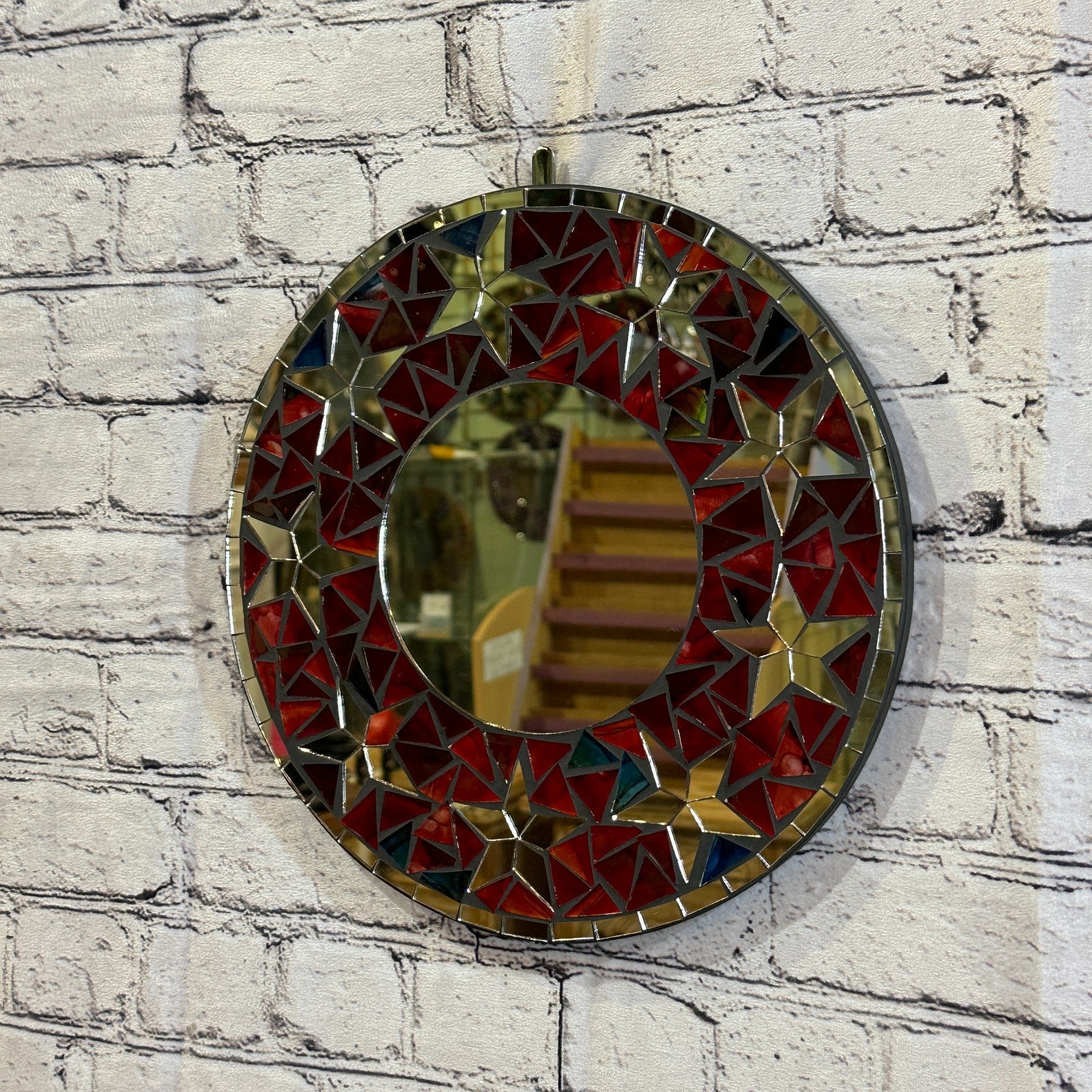 Red Star Mosaic Tile Wall Mirror 30cm x 30cm 12 Inches Handmade New2