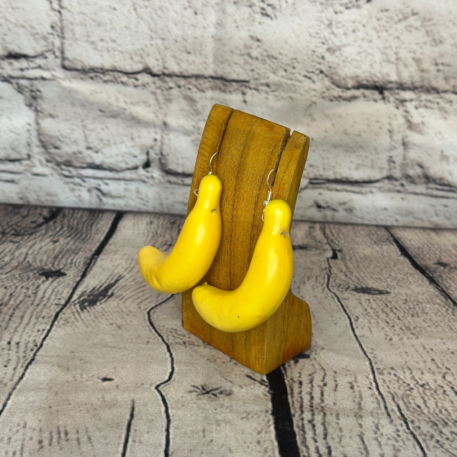 Banana Plastic Novelty Party Dangle Drop Earrings Handmade UK Jewellery1