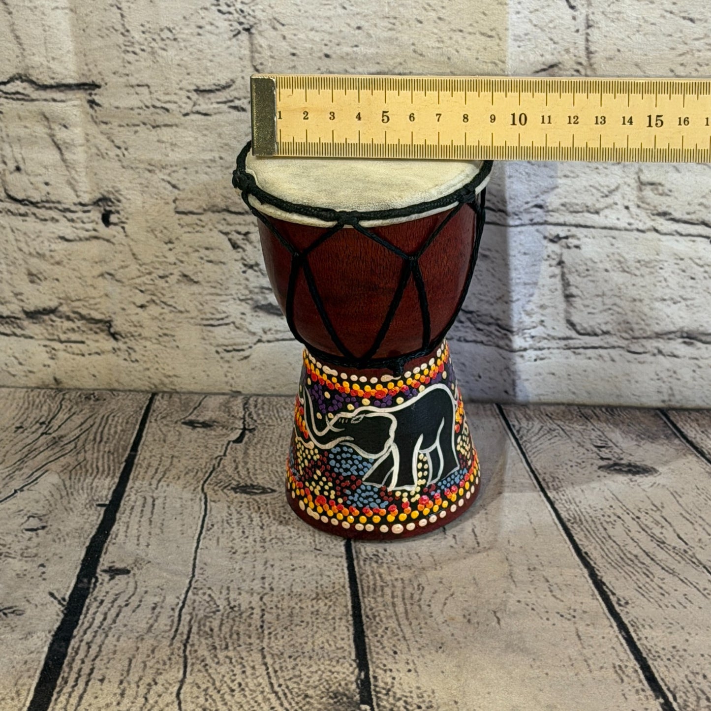 15cm Painted Djembe Drums Musical Instrument Hand Made Fair Trade Dot Painted5