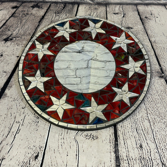 Red Star Mosaic Tile Wall Mirror 30cm x 30cm 12 Inches Handmade New0