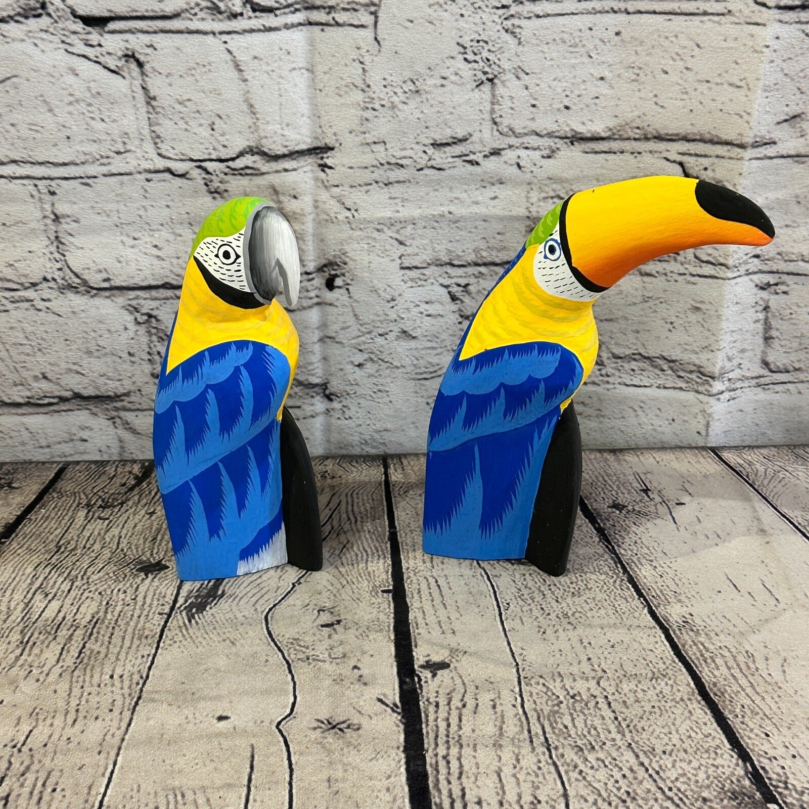 20cm Blue Toucan Bird Ornament Statue Fair Trade Hand Made Carved Wood10