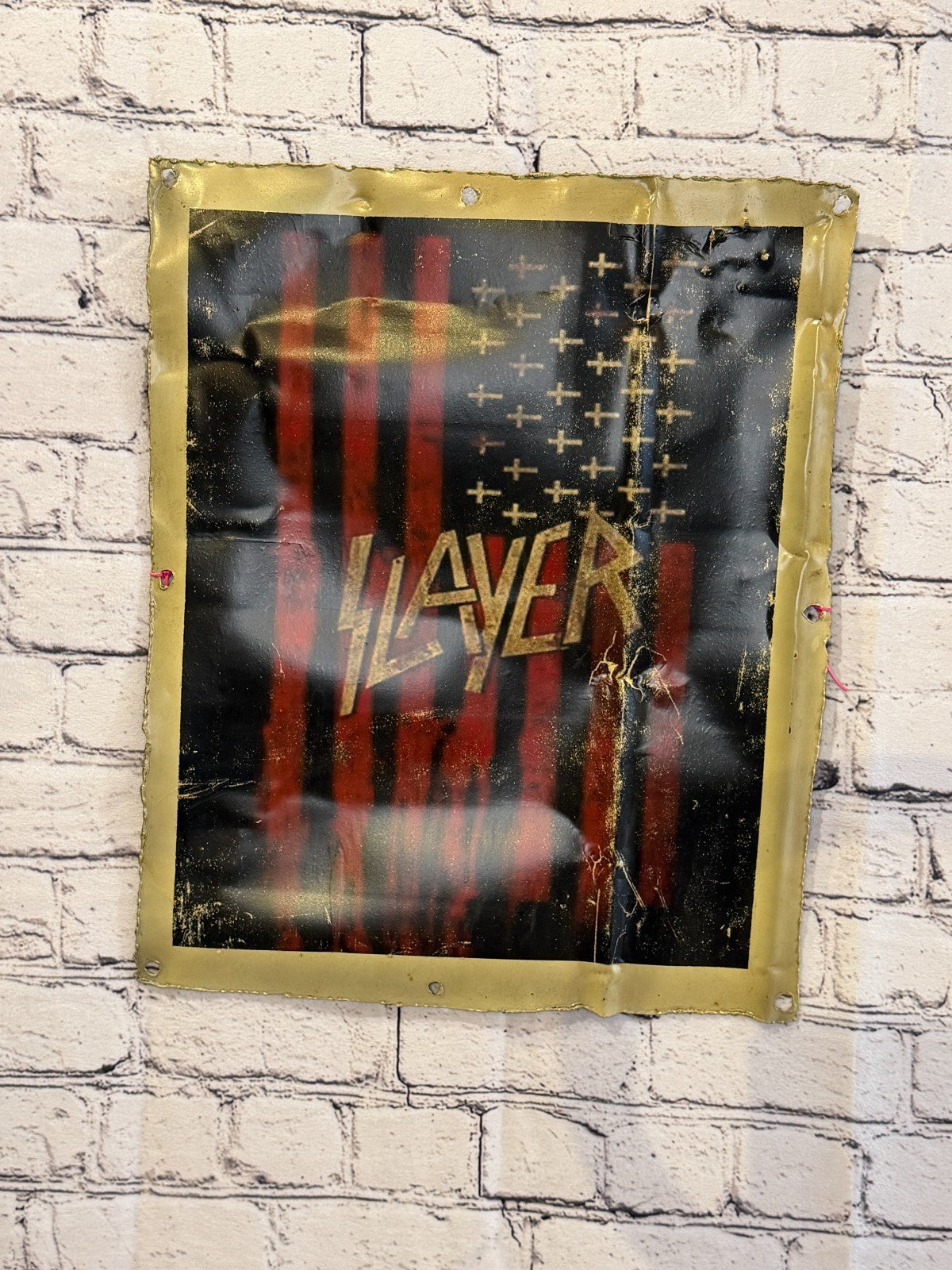 Slayer Band Flag Poster Advert Wall Plaque 42cm x 36cm Vintage Retro Tin Sign2
