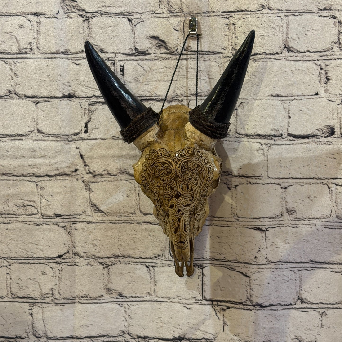 30cm Carved Buffalo Ram Wild Replica Skulls Wall Hanging Carved Stand Design 12