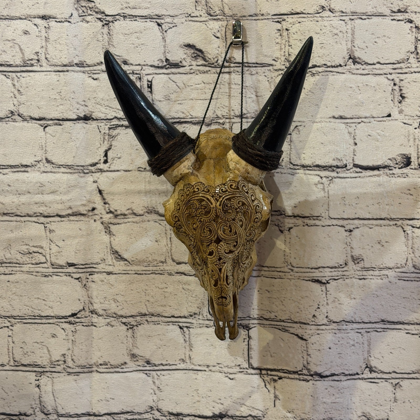 30cm Carved Buffalo Ram Wild Replica Skulls Wall Hanging Carved Stand Design 12