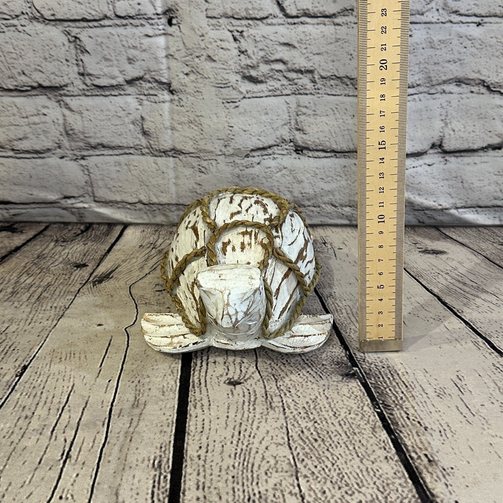 Plain White Folk Art Hand Painted Turtle Coconut Shell Ornaments Hanging Decor6