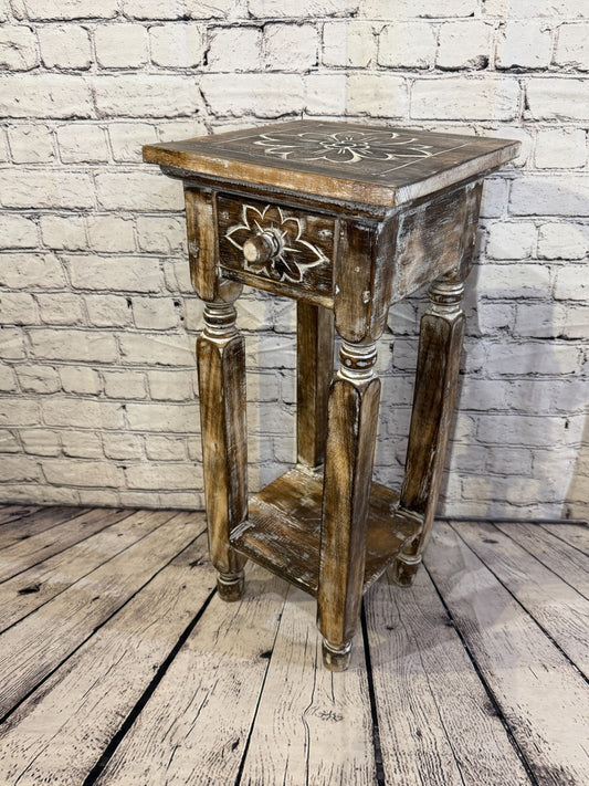 60cm x 27cm Brown Table  Wooden Side Cabinet Living Hallway Storage Furniture0
