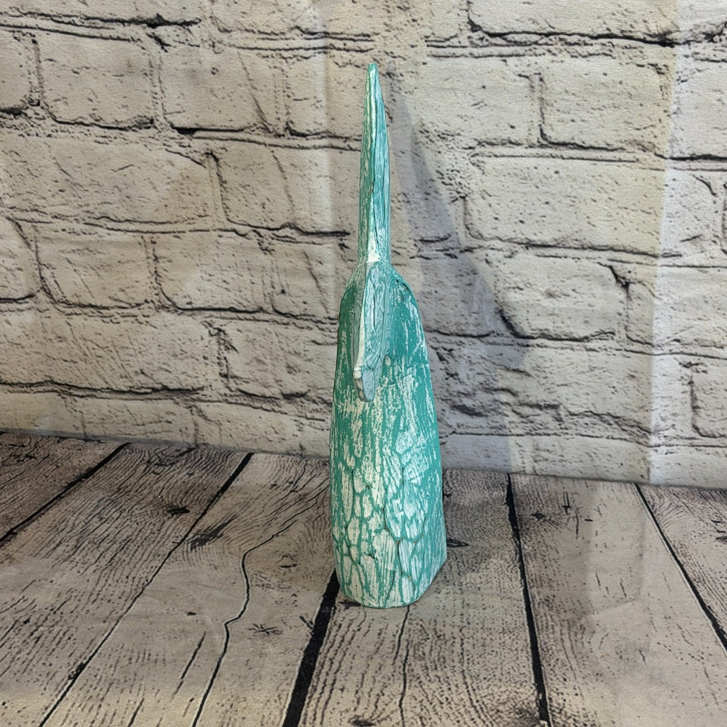 25cm x 25cm Whale Tail Green Fish Wood Coastal Ocean Bathroom Decoration3