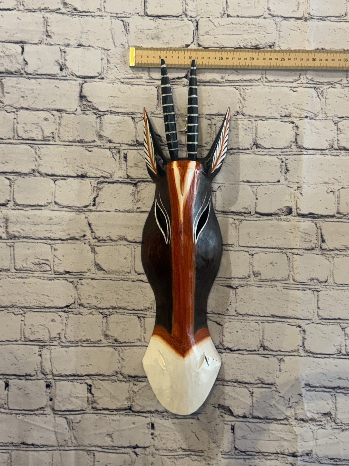 50cm Antelope Hand Carved Fair Trade Wooden Animal Wall Art Wall Hang Mask3