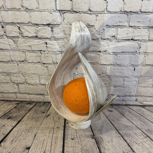 Orange Light White Natural 45cm Tall Leaf Lamp Twist LED UK Mains Plug Design 80