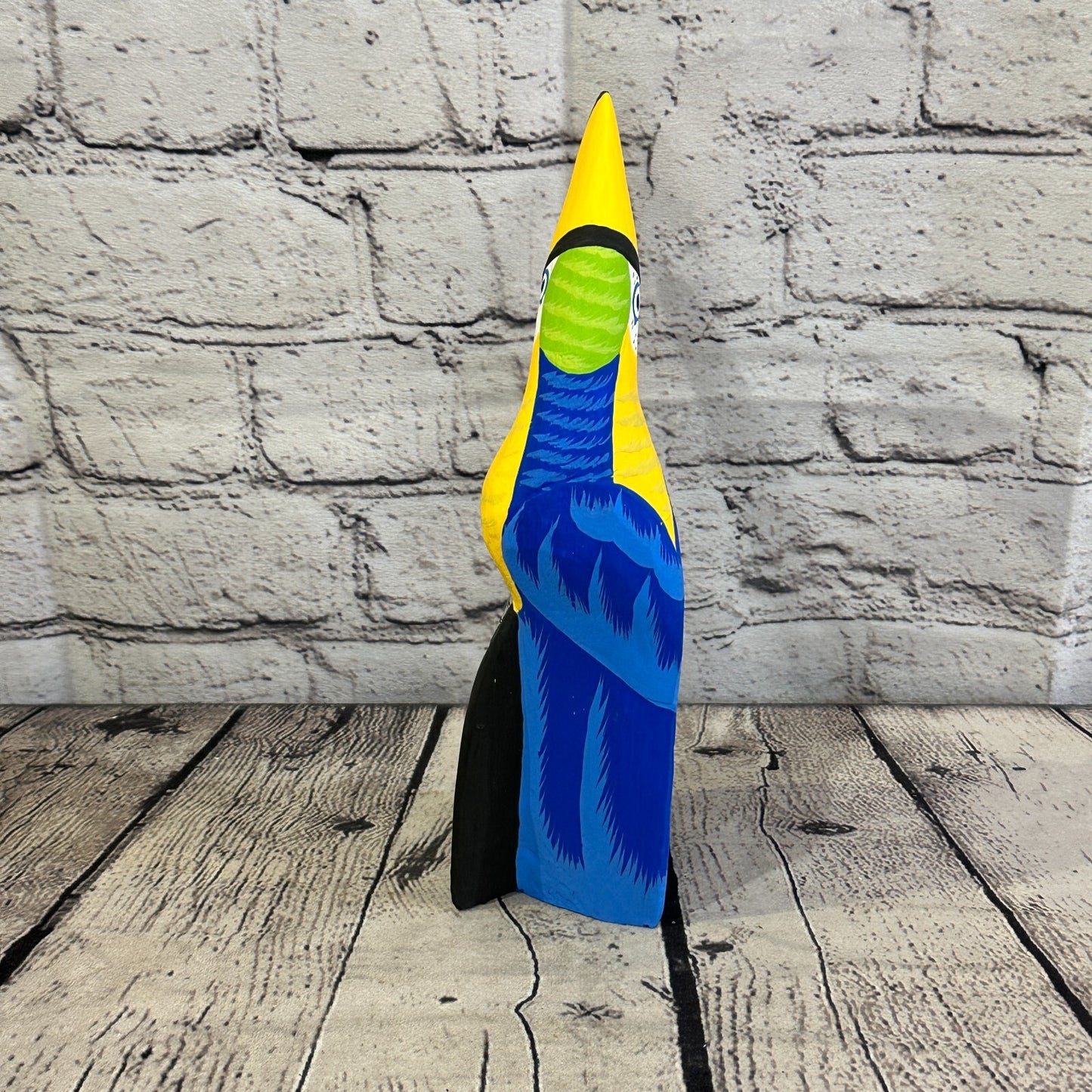 20cm Blue Toucan Bird Ornament Statue Fair Trade Hand Made Carved Wood4