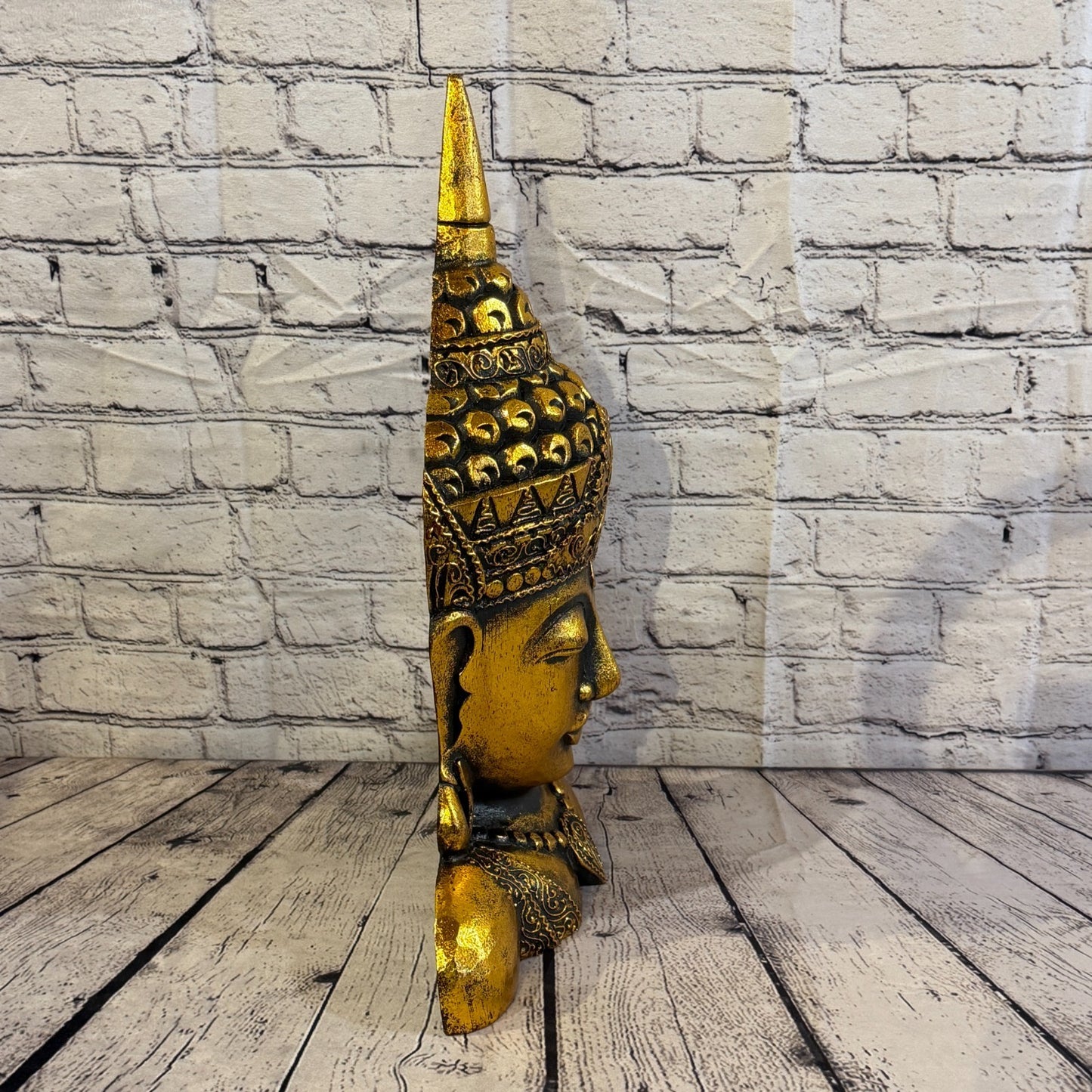 50cm Gold Head Shoulder Buddha Ornament Sculpture Statue Buddhas Handcarved Wood3