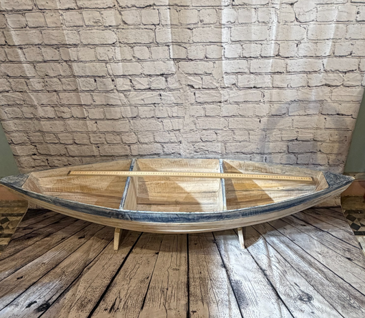 120cm x 30cm x 25cm Blue Boat Shelf Wooden Cabinet Living Hall Storage Furniture0