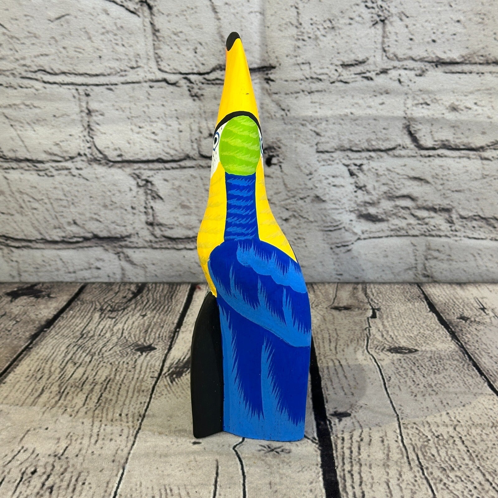 15cm Blue Toucan Bird Ornament Statue Fair Trade Hand Made Carved Wood4