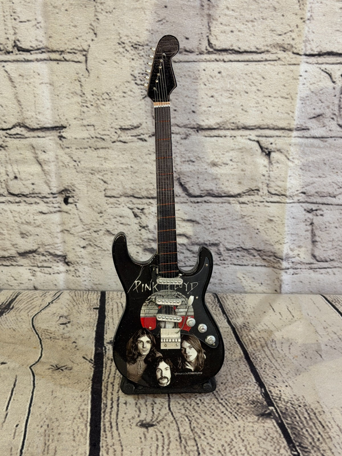 Miniature 25cm Guitar Pink Floyd Band Guitar on Stand Band Gift Display1