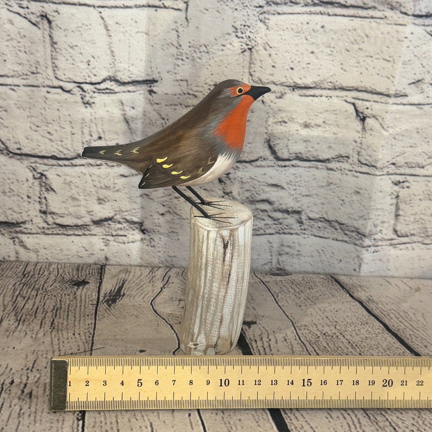 20cm Robin Wooden Bird Ornament Seaside Coastal Nautical Handcrafted Decor7