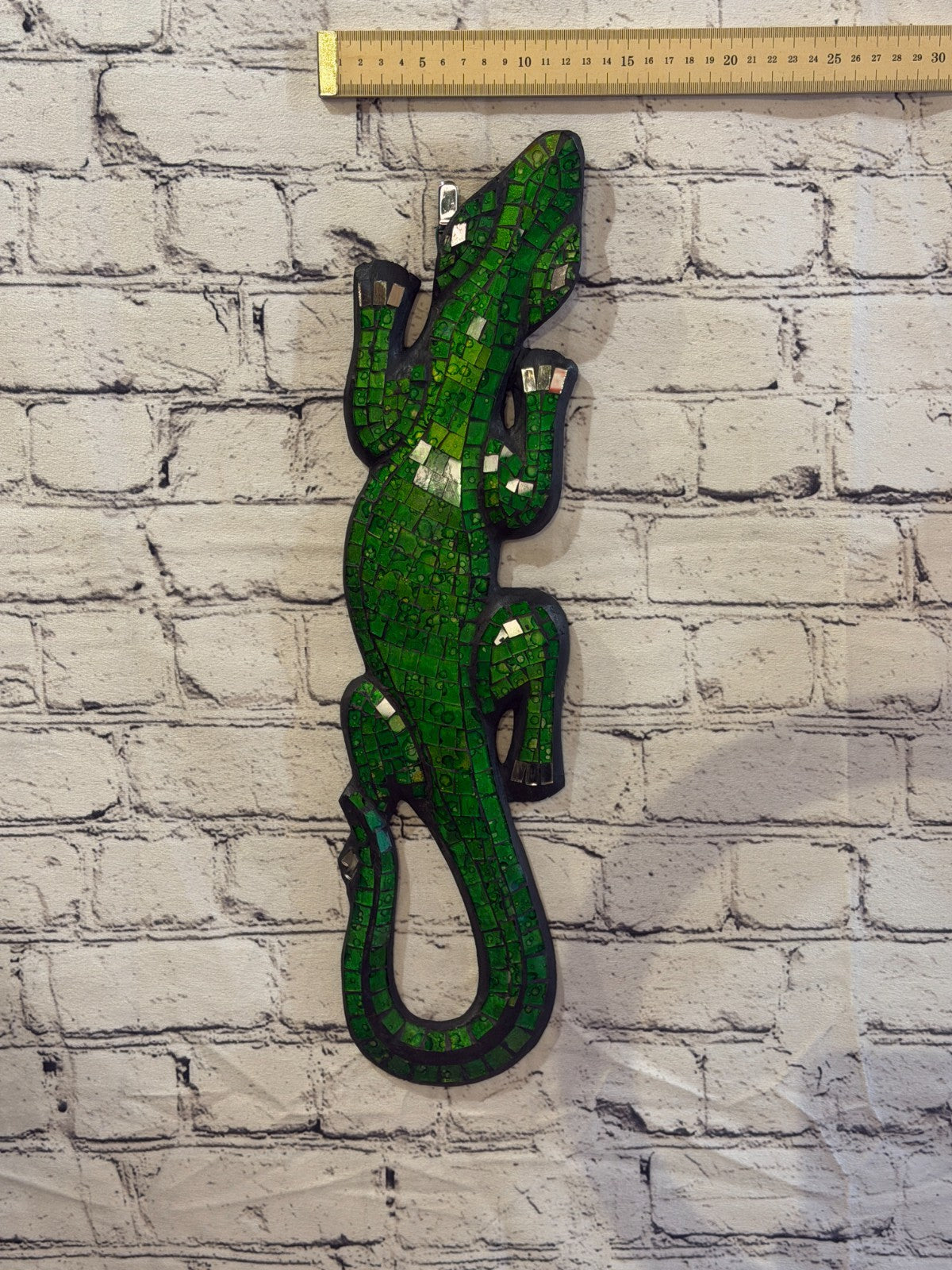 50cm Gecko Green Mosaic Wall Hanging Wooden Ornaments Wood Carving3