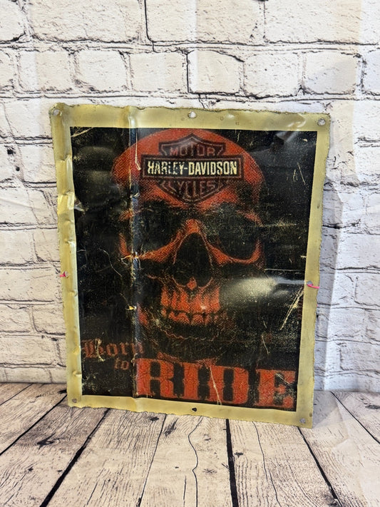 Harley Davidson Motorbike Advert Wall Plaque 42cm x 36cm Vintage Retro Tin Sign0