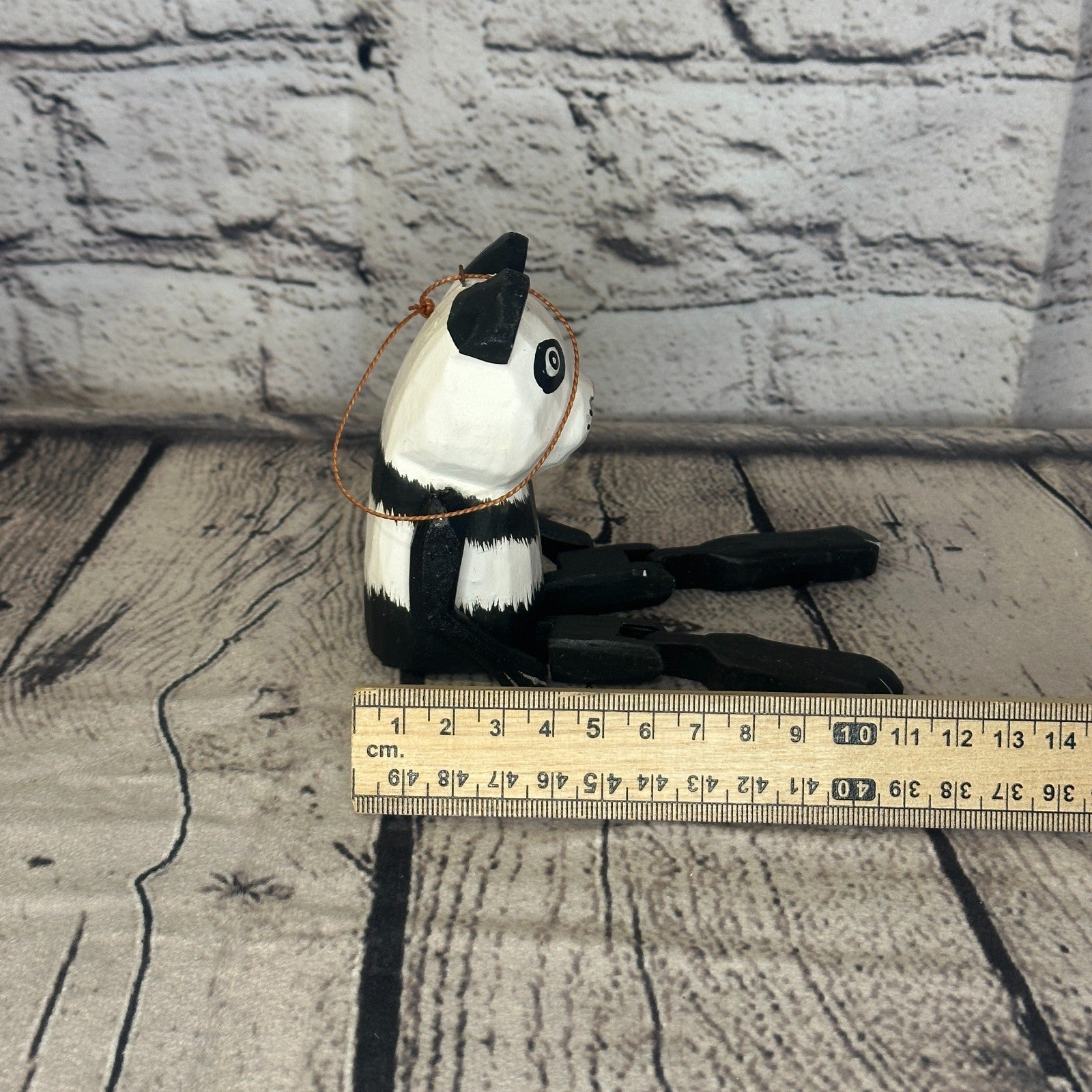 10cm Bright Panda Sitting Animal, Wooden Shelf Ornament Handmade and Fairtrade7
