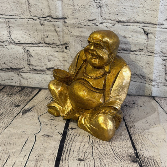 Bronze & Bronze 15cm x 15cm Large Chinese Buddha Sitting On Lotus Statue Resin0