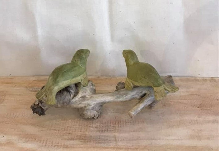 20cm Double Seal Mushroom Parasite Ornament Natural Carving Fairtrade Wooden3