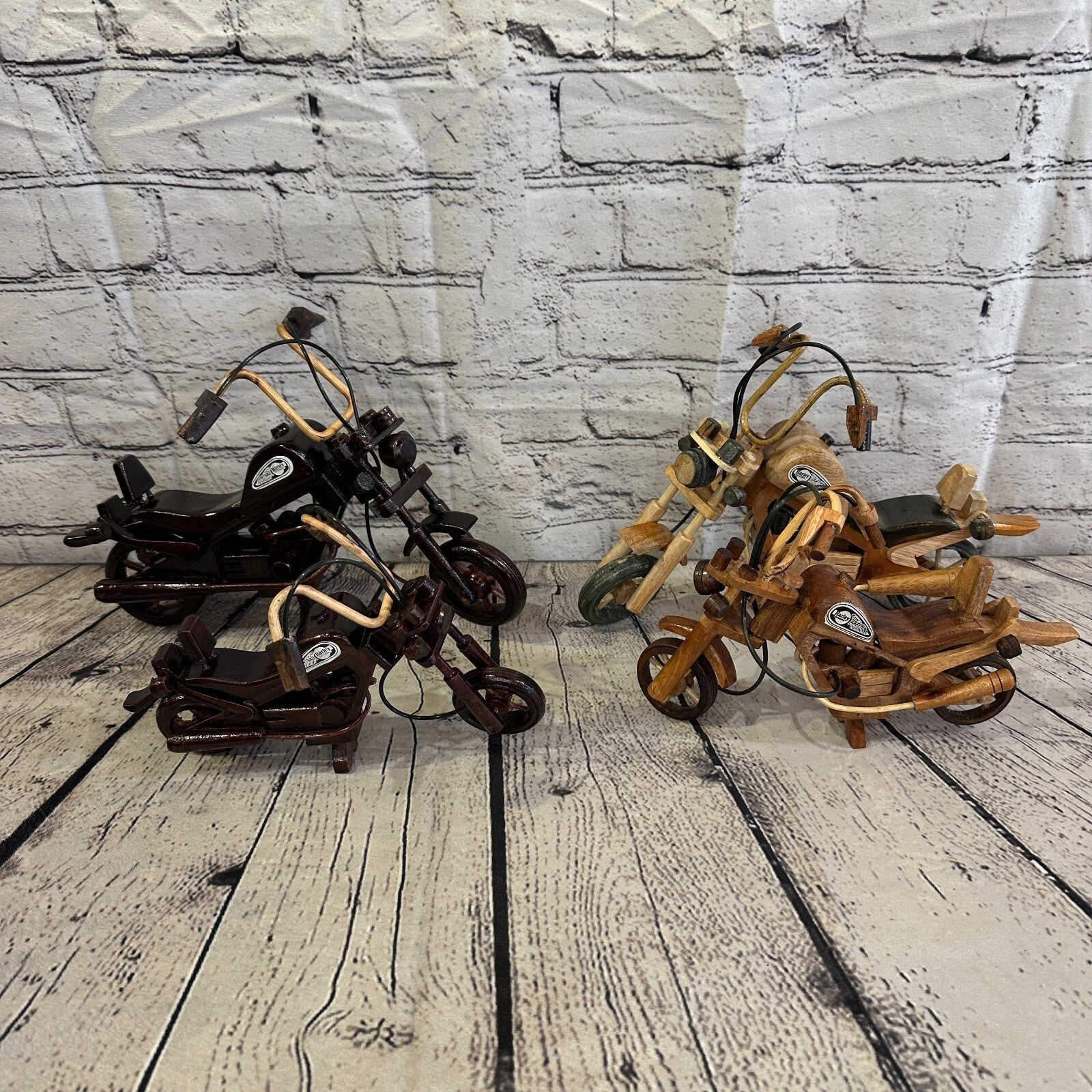 25cm Large Light Wood Motorbike Motorcycle Model Wooden Ornament Decorative Bike11