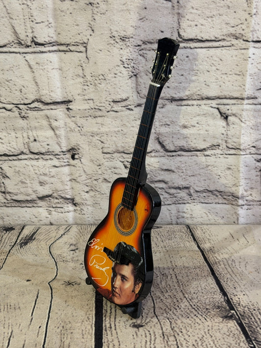 Miniature 25cm Guitar Elvis Presley Acoustic Guitar on Stand Band Gift Display0