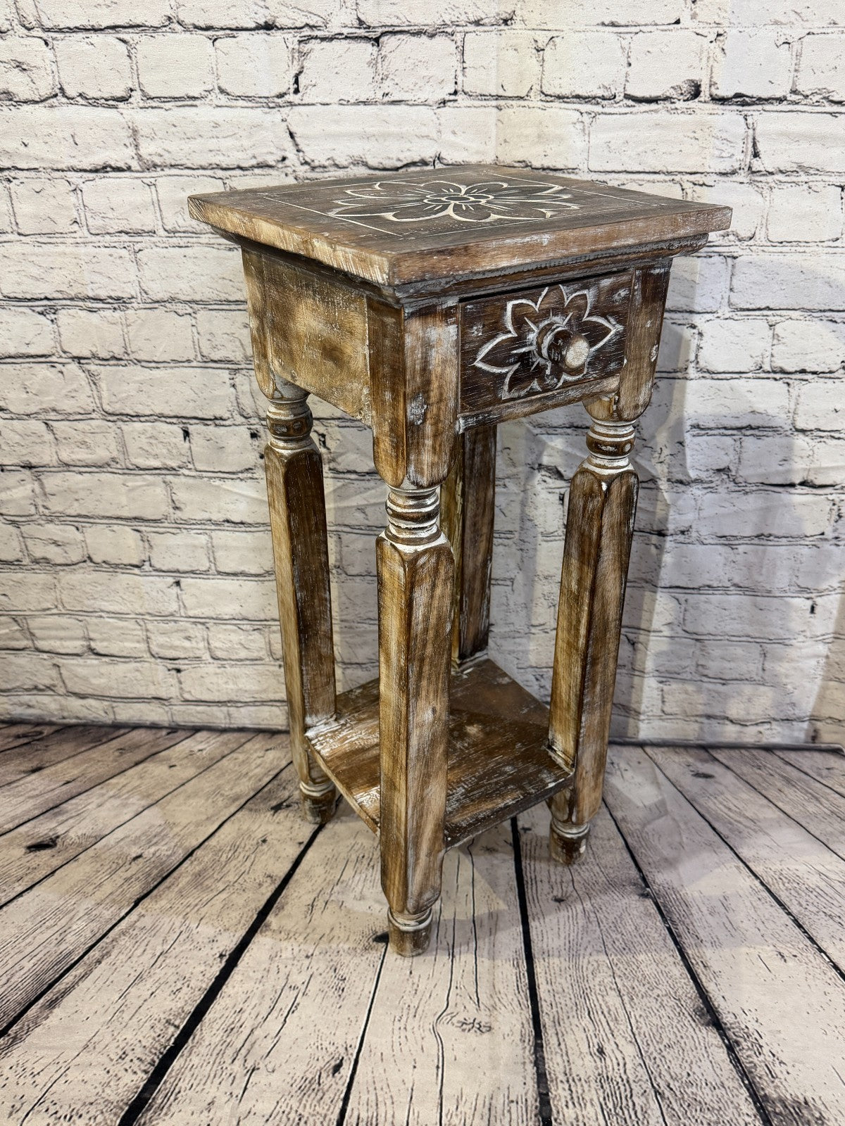 60cm x 27cm Brown Table  Wooden Side Cabinet Living Hallway Storage Furniture2