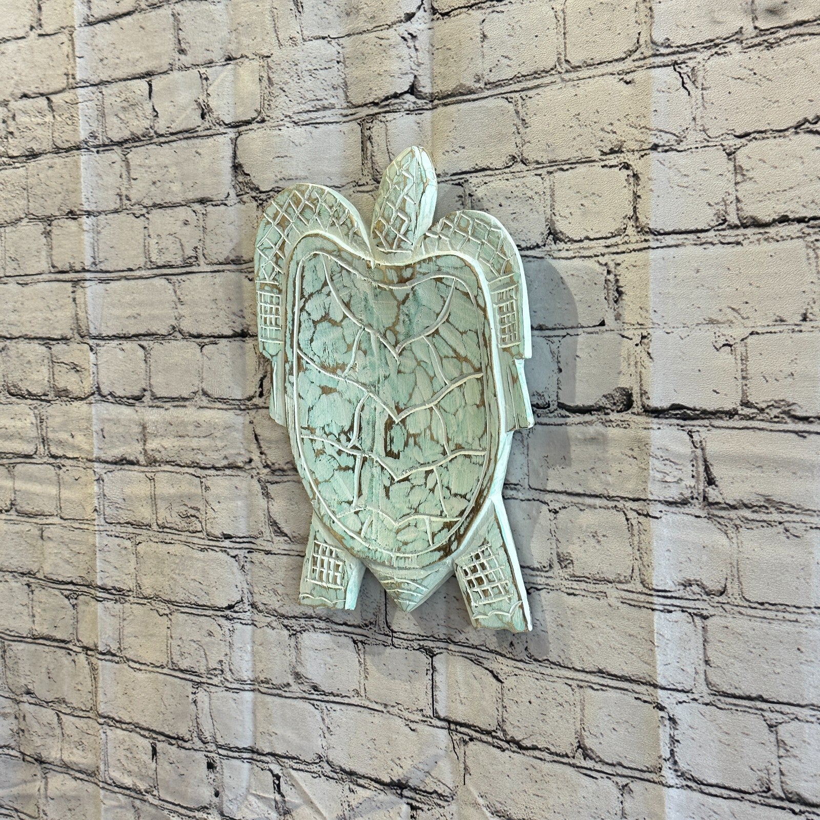 30cm Blue Sea Turtle Bowl Trinket Dish Decoration Designer Mask Wooden Handmade2