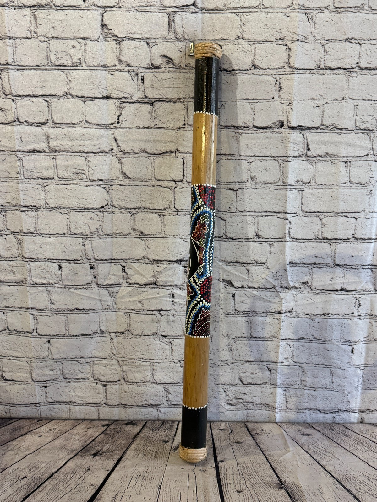 80cm Hand Painted Bamboo Rainstick Shaker in Aboriginal Style Design Instrument1