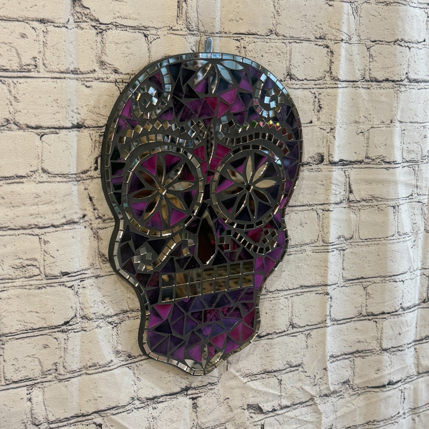 Purple Skull Mosaic Tile Wall Mirror 40cm x 28cm 16 Inches Handmade New1
