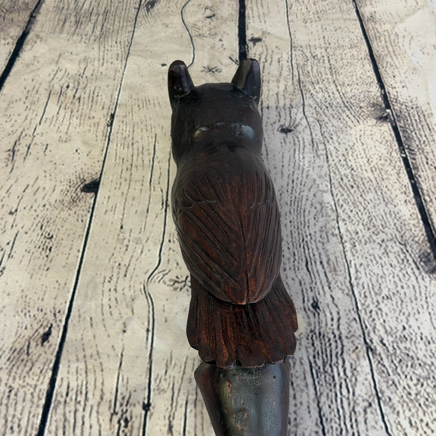 Owl Carving 140cm Tribal African Walking Stick Staff Cane Hand Carved Dark Wood8