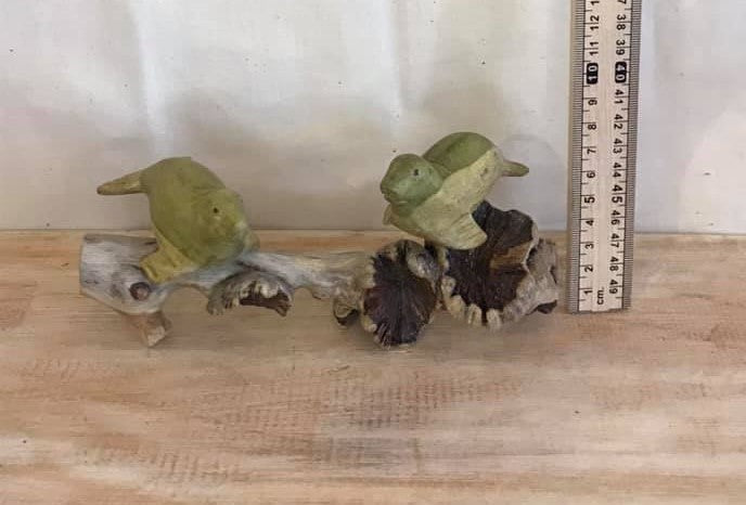 20cm Double Seal Mushroom Parasite Ornament Natural Carving Fairtrade Wooden4