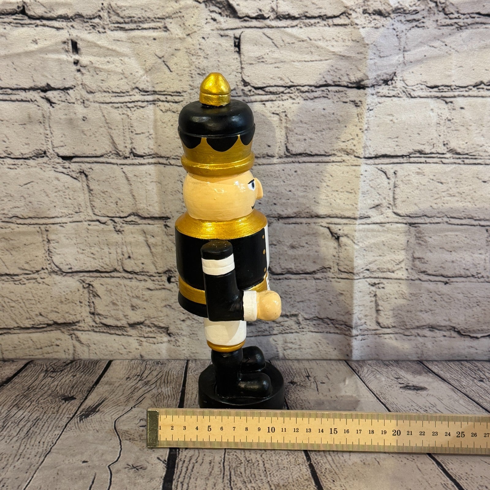 30cm Black Top Hat Nut Cracker Soldier Handcrafted Wood Xmas Christmas Ornament7