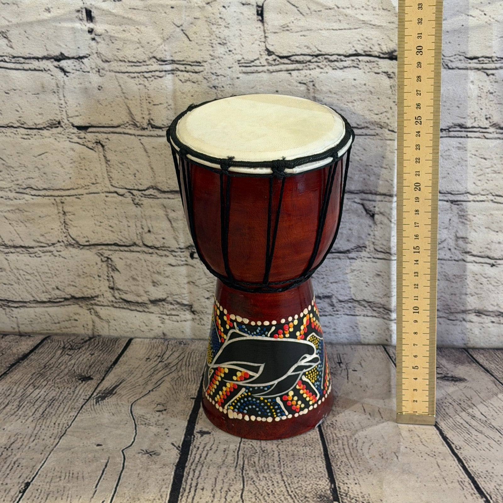 25cm Painted Djembe Drums Musical Instrument Hand Made Fair Trade Dot Painted3
