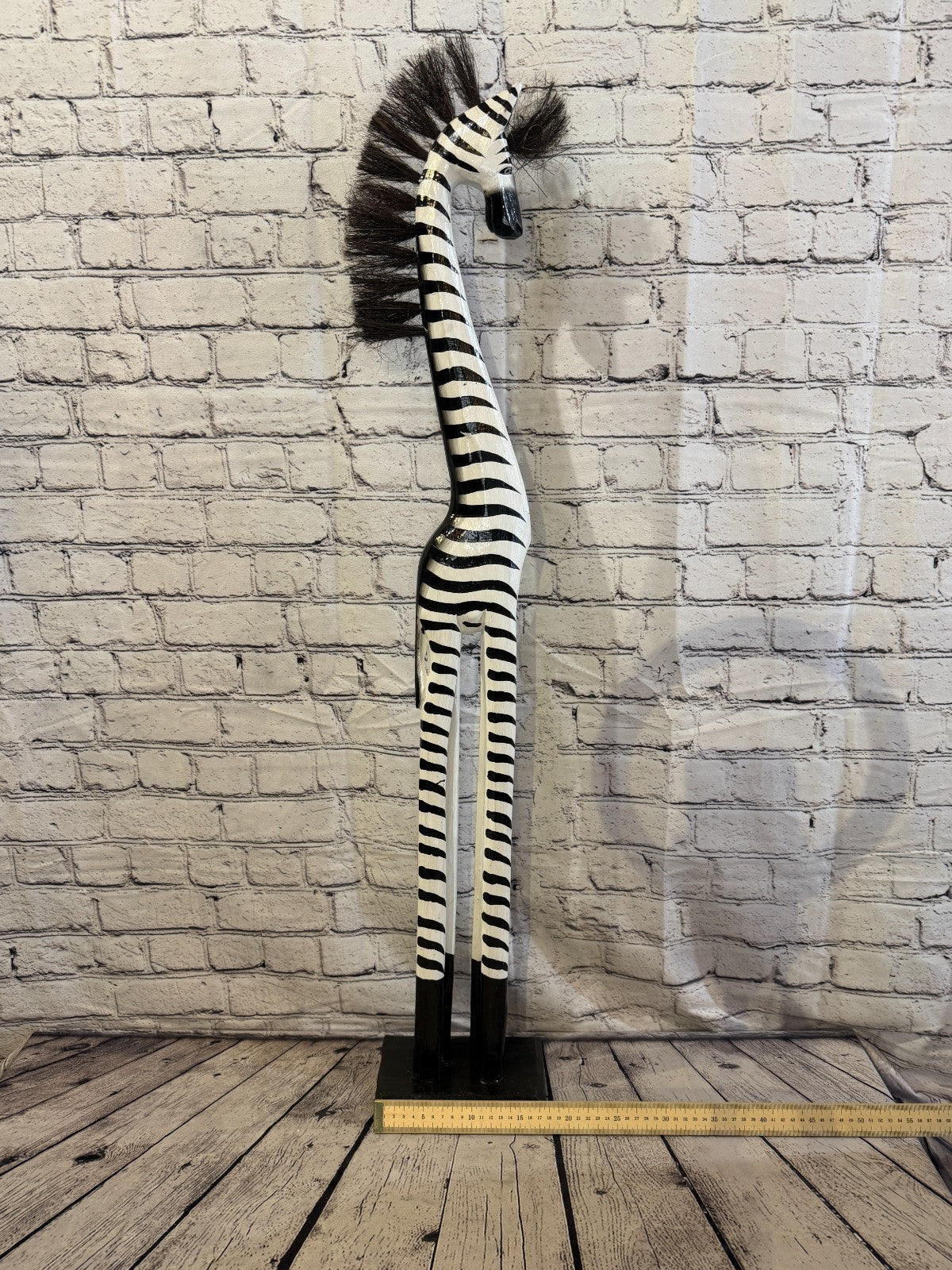 100cm Painted Wooden Zebra Standing Single Carved Solid Wood Zebra Handmade6