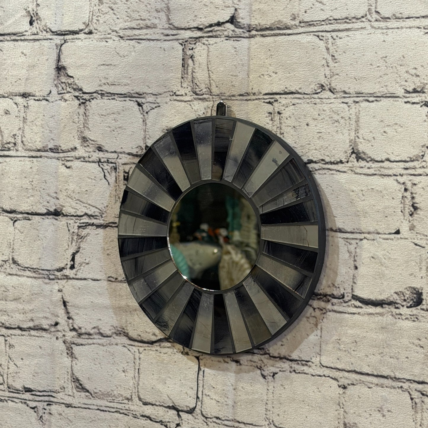 Grey Black Line Black Mosaic Tile Wall Mirror 20cm x 20cm 8 Inches Handmade1