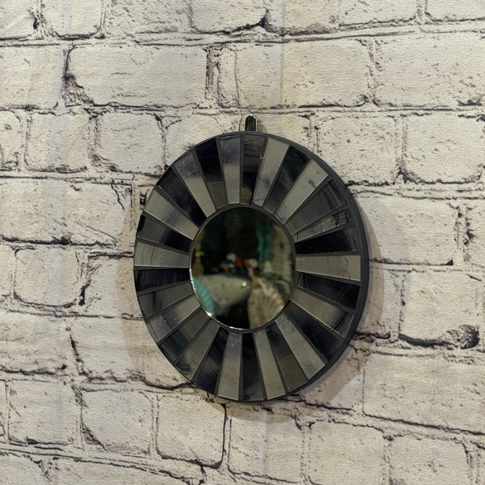 Grey Black Line Black Mosaic Tile Wall Mirror 20cm x 20cm 8 Inches Handmade1