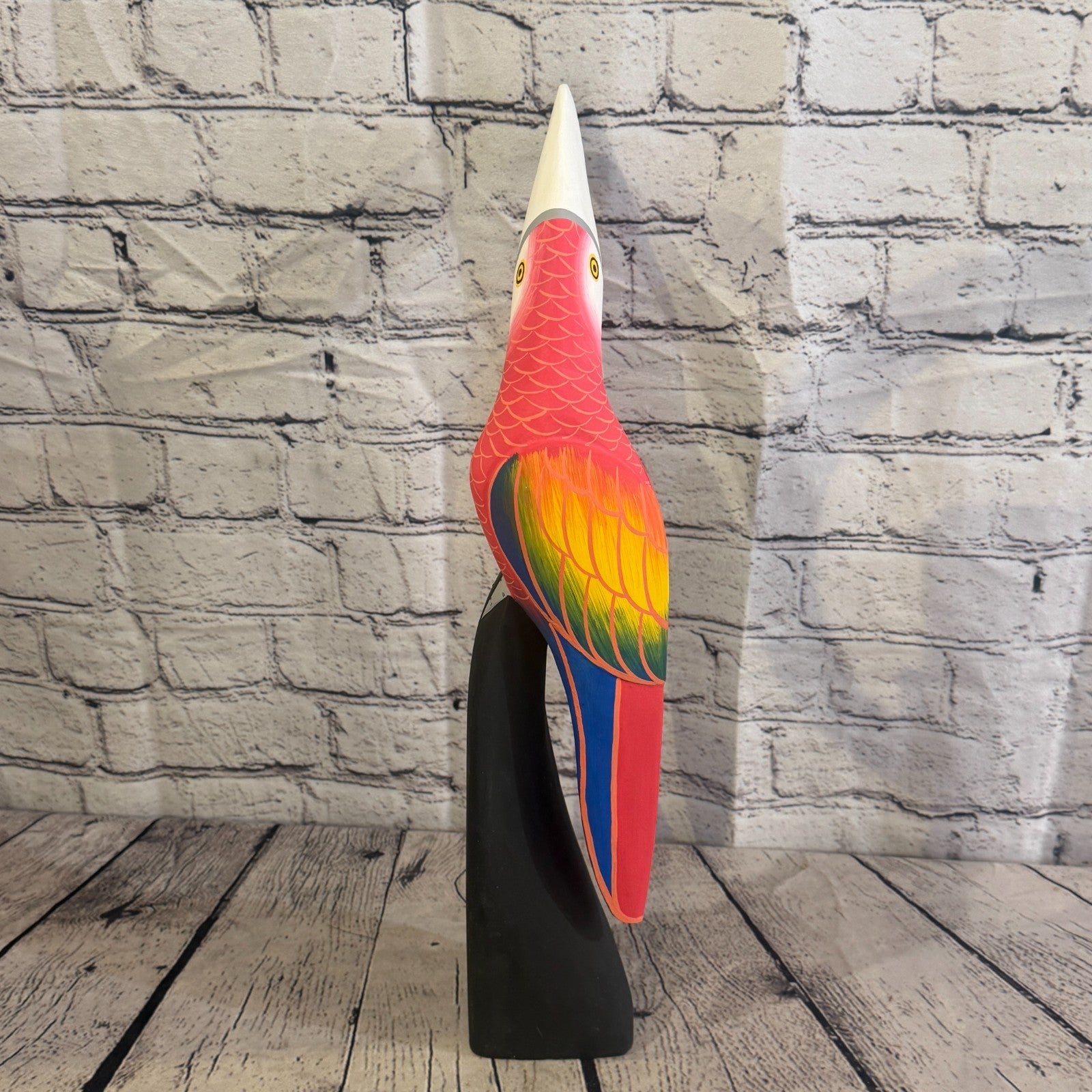 40cm Bright Red Toucan Bird Ornament Statue Fair Trade Hand Made Carved Wood4