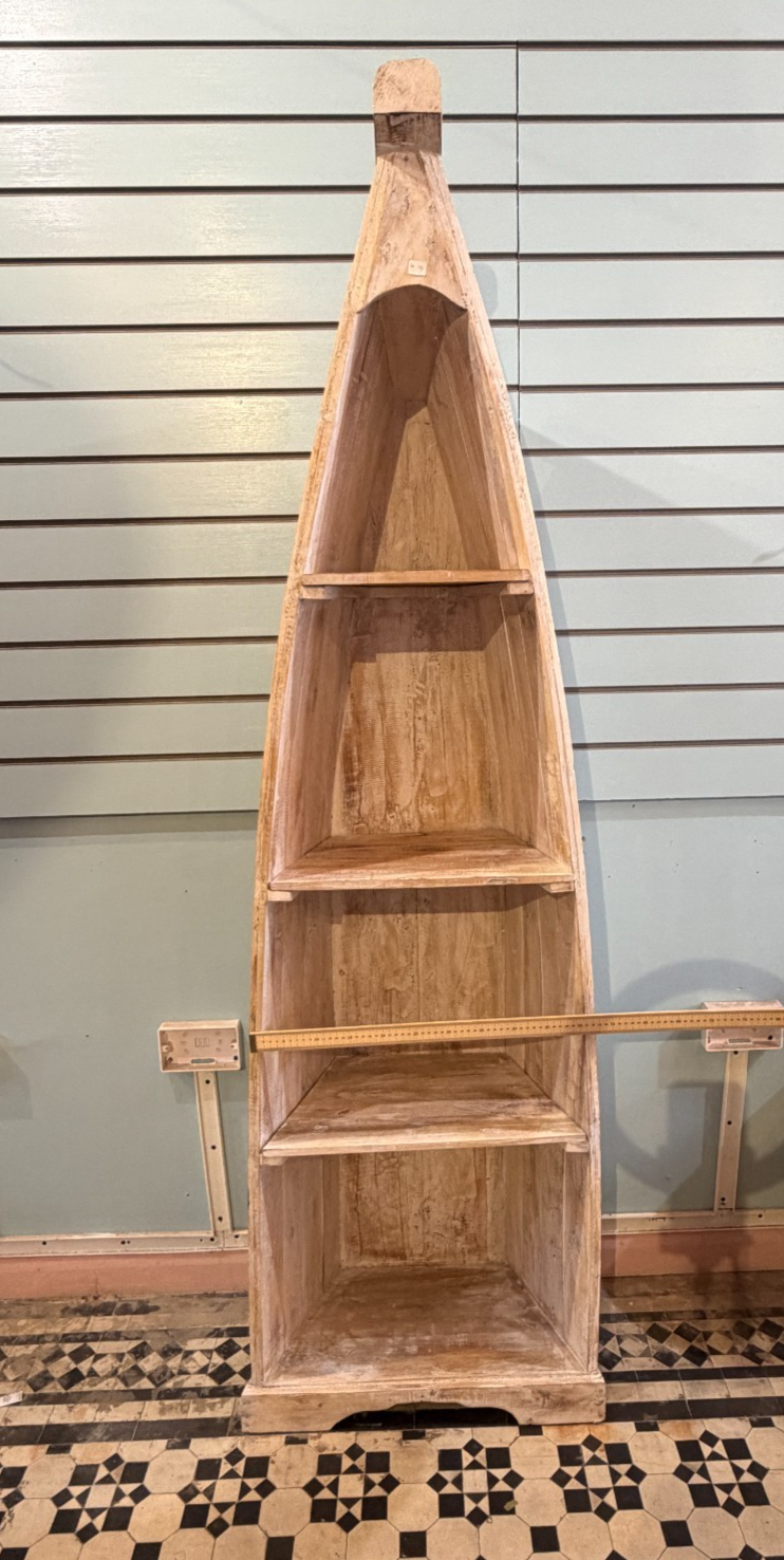 180cm x 55cm x 30cm White Boat Shelf Wooden Cabinet Living Storage Furniture6
