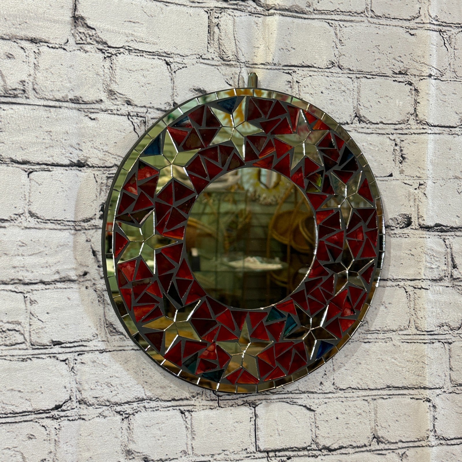 Red Star Mosaic Tile Wall Mirror 30cm x 30cm 12 Inches Handmade New1