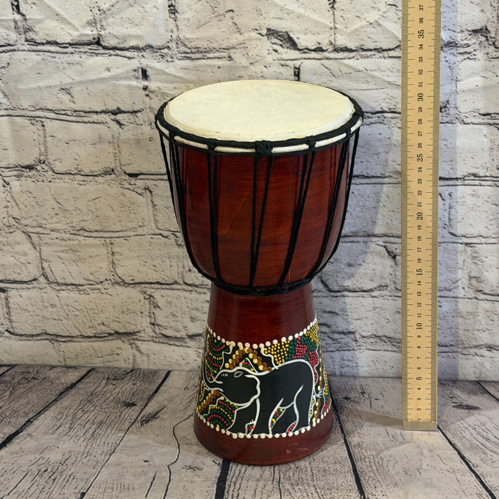 30cm Painted Djembe Drums Musical Instrument Hand Made Fair Trade Dot Painted3
