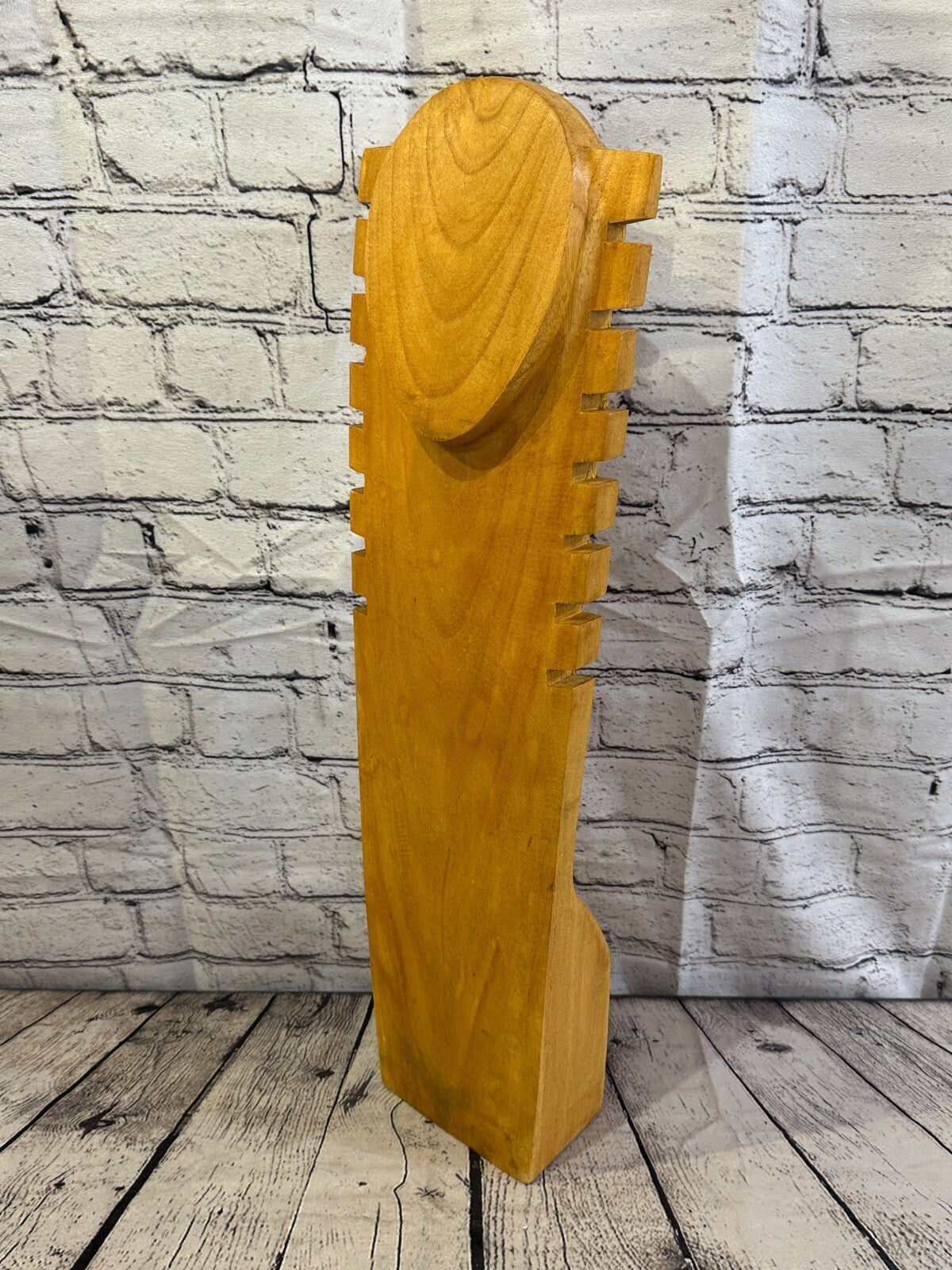 60cm Hand Carved Wooden Necklace On Base Chain Jewellery Display Stand Bust0