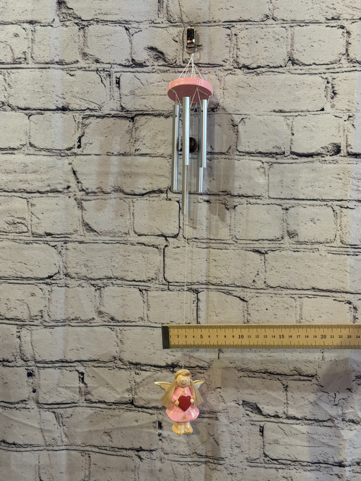 Pink Fairy Angel Wind Chimes Romantic Metal Art Wind Bells Outdoor Hanging3