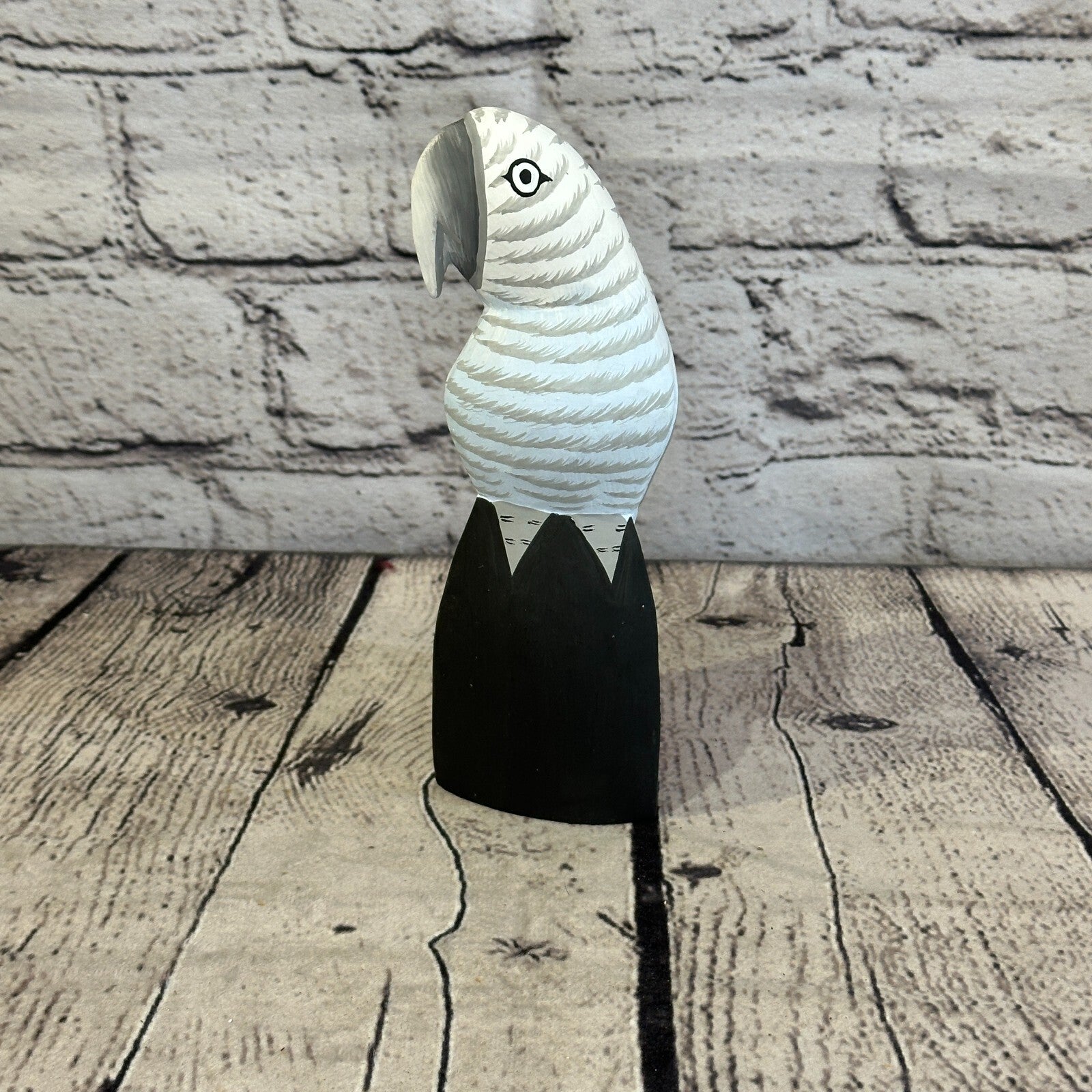 15cm Grey Parrot Bird Ornament Statue Fair Trade Hand Made Carved Wood6