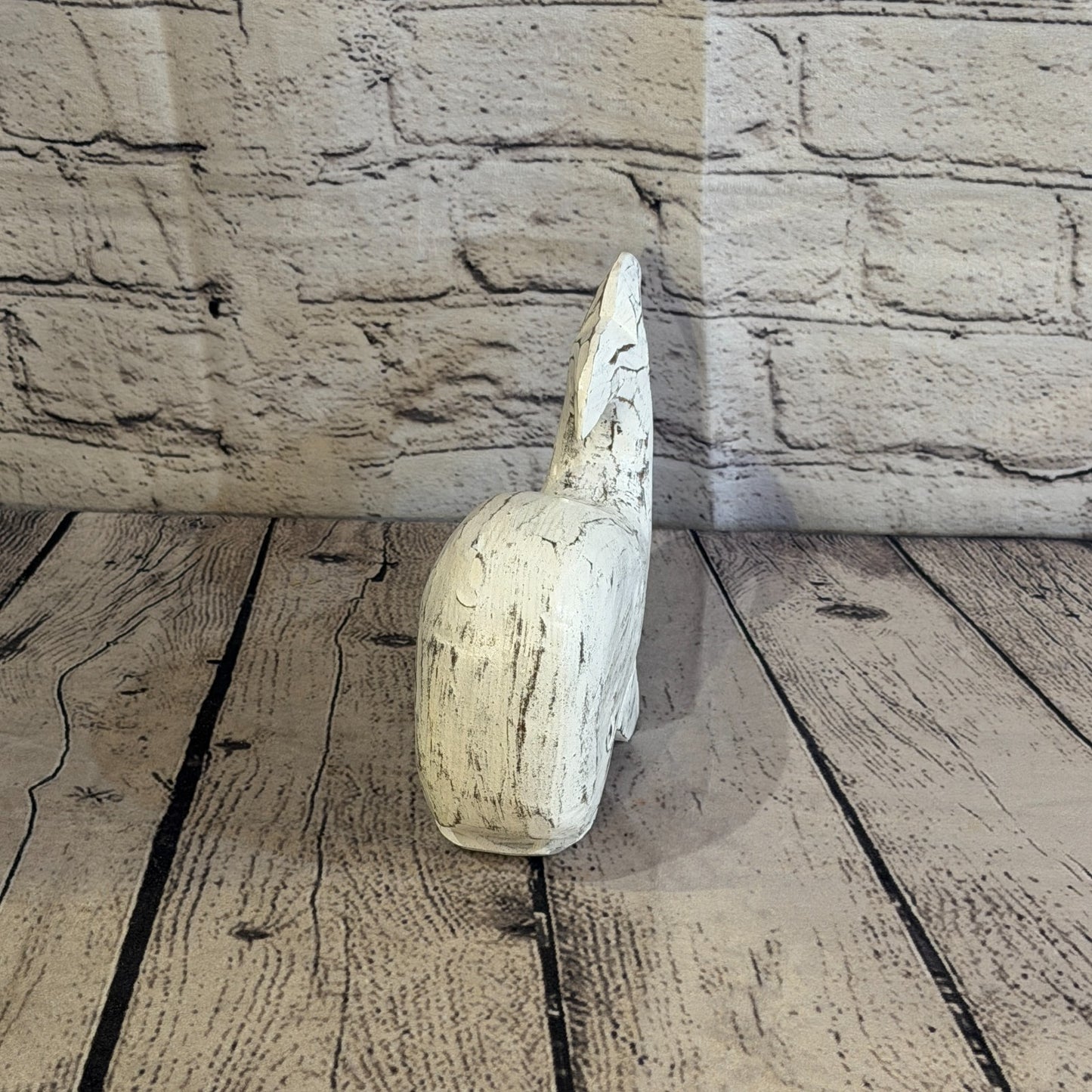20cm x 12cm Whale White Fish Wood Coastal Ocean Bathroom Decoration1