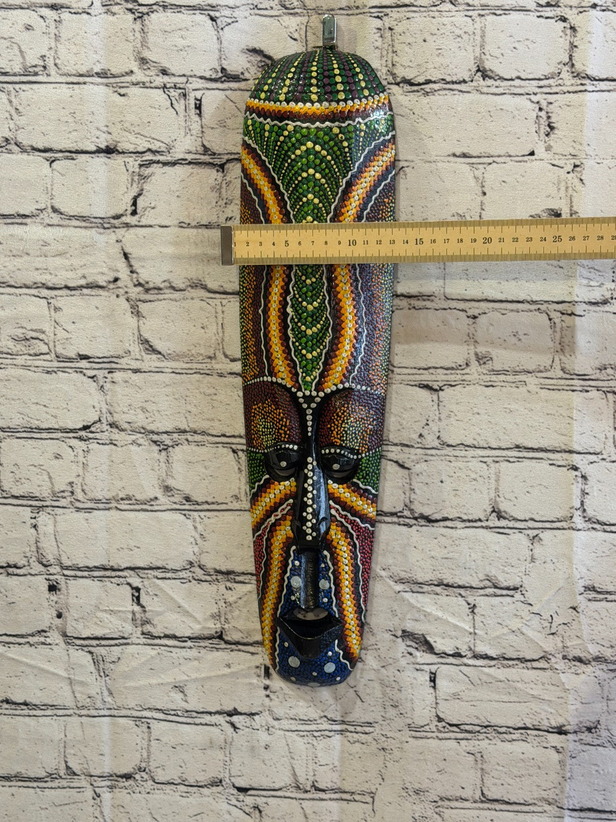 50cm Mask Carved Wooden Dot Painted Ethnic Tribal Tiki Wall Art No 5 New3