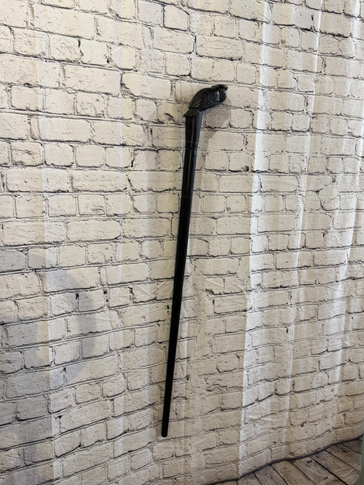 Owl Perched 90cm Tribal African Walking Stick Cane Hand Carved Dark Wood1